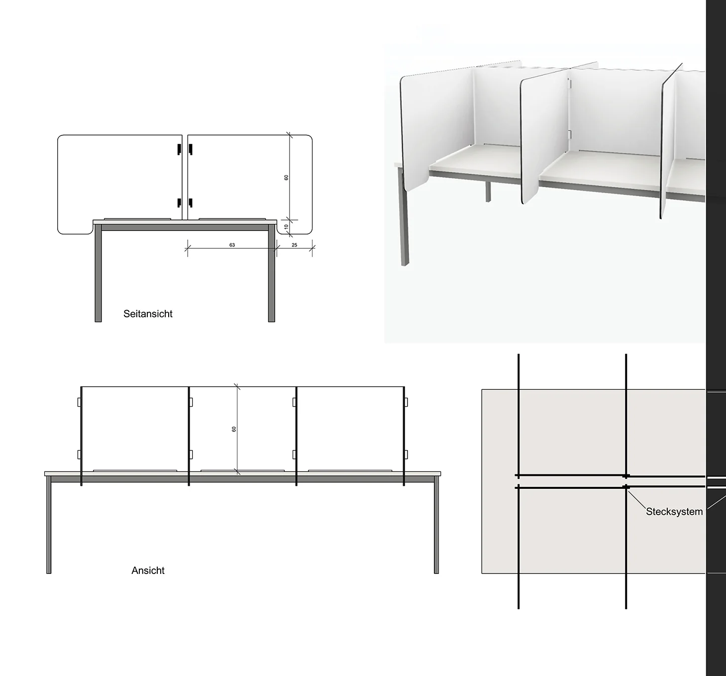 SCS partition, Ansicht und Grundriss